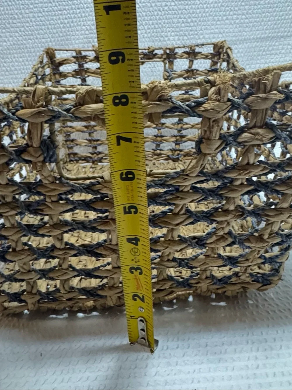 Unbranded Woven Straw Tote Bag in Natural & Black